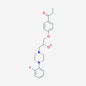 molecular formula C22H27FN2O3 B2430681 1-(4-{3-[4-(2-Fluorophenyl)piperazin-1-yl]-2-hydroxypropoxy}phenyl)propan-1-one CAS No. 712345-48-7
