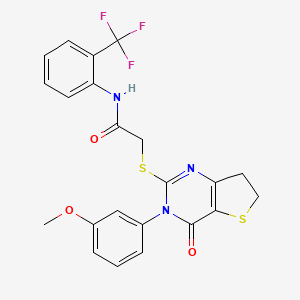 2-((3-(3-methoxyphenyl)-4-oxo-3,4,6,7-tetrahydrothieno[3,2-d]pyrimidin-2-yl)thio)-N-(2-(trifluoromethyl)phenyl)acetamide