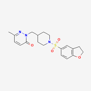 molecular formula C19H23N3O4S B2430692 2-{[1-(2,3-Dihydro-1-benzofuran-5-sulfonyl)piperidin-4-yl]methyl}-6-methyl-2,3-dihydropyridazin-3-one CAS No. 2097928-39-5