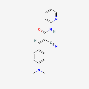 molecular formula C19H20N4O B2430693 (E)-2-cyano-3-(4-(diethylamino)phenyl)-N-(pyridin-2-yl)acrylamide CAS No. 496021-14-8