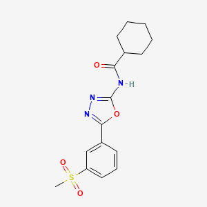 molecular formula C16H19N3O4S B2430697 环己烷甲酰胺-N-[5-(3-甲基磺酰基苯基)-1,3,4-恶二唑-2-基] CAS No. 886929-19-7