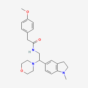 molecular formula C24H31N3O3 B2430701 2-(4-甲氧基苯基)-N-(2-(1-甲基吲哚-5-基)-2-吗啉基乙基)乙酰胺 CAS No. 922088-34-4