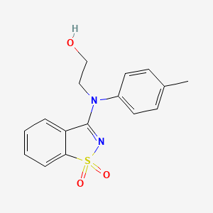 2-[(1,1-Dioxido-1,2-benzothiazol-3-yl)(4-methylphenyl)amino]ethanol