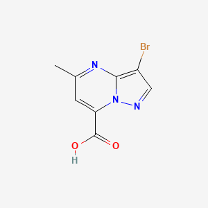 molecular formula C8H6BrN3O2 B2430709 3-Bromo-5-methylpyrazolo[1,5-a]pyrimidine-7-carboxylic acid CAS No. 1011355-16-0