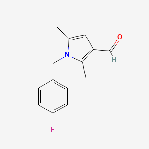 molecular formula C14H14FNO B2430719 1-(4-Fluoro-benzyl)-2,5-dimethyl-1H-pyrrole-3-carbaldehyde CAS No. 887694-96-4