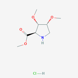 molecular formula C8H16ClNO4 B2430720 (2R,3S,4R)-3,4-二甲氧基吡咯烷-2-羧酸甲酯；盐酸盐 CAS No. 2445749-63-1