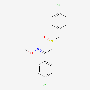molecular formula C16H15Cl2NO2S B2430723 2-[(4-chlorobenzyl)sulfinyl]-1-(4-chlorophenyl)-1-ethanone O-methyloxime CAS No. 320422-57-9