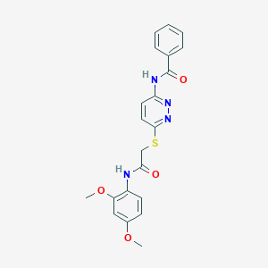 molecular formula C21H20N4O4S B2430724 N-(6-((2-((2,4-dimethoxyphenyl)amino)-2-oxoethyl)thio)pyridazin-3-yl)benzamide CAS No. 1021055-54-8