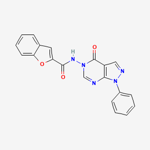 molecular formula C20H13N5O3 B2430728 N-(4-氧代-1-苯基-1H-吡唑并[3,4-d]嘧啶-5(4H)-基)苯并呋喃-2-甲酰胺 CAS No. 899966-49-5