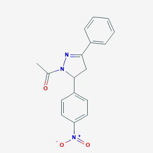 molecular formula C17H15N3O3 B243073 1-acetyl-5-{4-nitrophenyl}-3-phenyl-4,5-dihydro-1H-pyrazole 