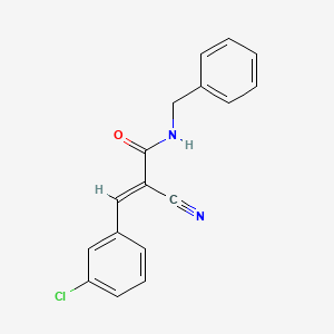 molecular formula C17H13ClN2O B2430733 (E)-N-benzyl-3-(3-chlorophenyl)-2-cyanoprop-2-enamide CAS No. 1449411-08-8