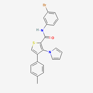 molecular formula C22H17BrN2OS B2430736 N-(3-bromophenyl)-4-(4-methylphenyl)-3-(1H-pyrrol-1-yl)thiophene-2-carboxamide CAS No. 1357798-51-6