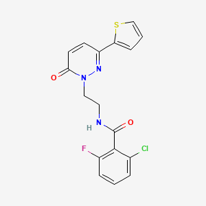 molecular formula C17H13ClFN3O2S B2430743 2-chloro-6-fluoro-N-(2-(6-oxo-3-(thiophen-2-yl)pyridazin-1(6H)-yl)ethyl)benzamide CAS No. 946340-99-4