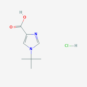 molecular formula C8H13ClN2O2 B2430748 1-叔丁基咪唑-4-羧酸；盐酸盐 CAS No. 2344681-11-2