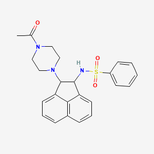 molecular formula C24H25N3O3S B2430754 N-[2-(4-乙酰哌嗪-1-基)-1,2-二氢苊-1-基]苯磺酰胺 CAS No. 371213-91-1