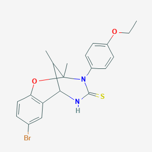 molecular formula C20H21BrN2O2S B2430756 4-bromo-10-(4-ethoxyphenyl)-9,13-dimethyl-8-oxa-10,12-diazatricyclo[7.3.1.0^{2,7}]trideca-2,4,6-triene-11-thione CAS No. 1052605-18-1