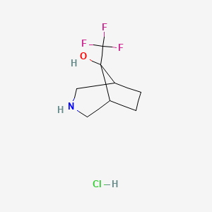 molecular formula C8H13ClF3NO B2430758 8-(Trifluoromethyl)-3-azabicyclo[3.2.1]octan-8-ol hydrochloride CAS No. 1315368-59-2