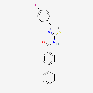 molecular formula C22H15FN2OS B2430762 N-[4-(4-fluorophenyl)-1,3-thiazol-2-yl]-4-phenylbenzamide CAS No. 313528-86-8