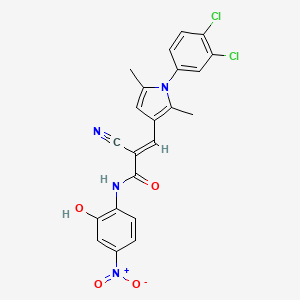 (E)-2-cyano-3-[1-(3,4-dichlorophenyl)-2,5-dimethylpyrrol-3-yl]-N-(2-hydroxy-4-nitrophenyl)prop-2-enamide