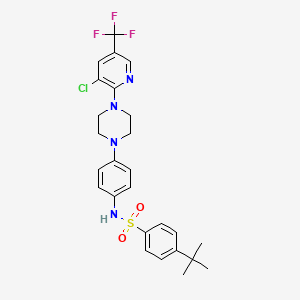 molecular formula C26H28ClF3N4O2S B2430768 4-(tert-butyl)-N-(4-{4-[3-chloro-5-(trifluoromethyl)-2-pyridinyl]piperazino}phenyl)benzenesulfonamide CAS No. 478262-24-7