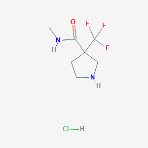 molecular formula C7H12ClF3N2O B2430774 N-methyl-3-(trifluoromethyl)pyrrolidine-3-carboxamide hydrochloride CAS No. 1909326-30-2