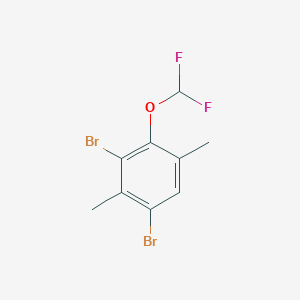 molecular formula C9H8Br2F2O B2430776 1,3-Dibromo-4-(difluoromethoxy)-2,5-dimethylbenzene CAS No. 1552285-48-9