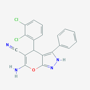 molecular formula C19H12Cl2N4O B243078 6-Amino-4-(2,3-dichlorophenyl)-3-phenyl-2,4-dihydropyrano[2,3-c]pyrazole-5-carbonitrile 
