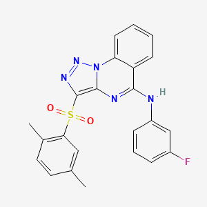 molecular formula C23H18FN5O2S B2430780 3-[(2,5-dimethylphenyl)sulfonyl]-N-(3-fluorophenyl)[1,2,3]triazolo[1,5-a]quinazolin-5-amine CAS No. 899761-23-0