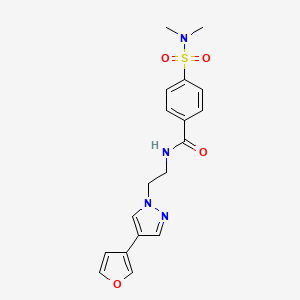 molecular formula C18H20N4O4S B2430782 4-(N,N-二甲基氨磺酰基)-N-(2-(4-(呋喃-3-基)-1H-吡唑-1-基)乙基)苯甲酰胺 CAS No. 2034288-00-9