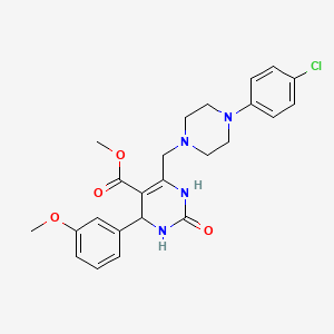 molecular formula C24H27ClN4O4 B2430790 Methyl 6-{[4-(4-chlorophenyl)piperazin-1-yl]methyl}-4-(3-methoxyphenyl)-2-oxo-1,2,3,4-tetrahydropyrimidine-5-carboxylate CAS No. 1252821-10-5