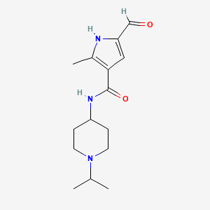 molecular formula C15H23N3O2 B2430797 5-formyl-2-methyl-N-[1-(propan-2-yl)piperidin-4-yl]-1H-pyrrole-3-carboxamide CAS No. 2094160-84-4