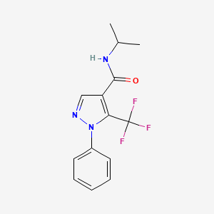 molecular formula C14H14F3N3O B2430806 N-isopropyl-1-phenyl-5-(trifluoromethyl)-1H-pyrazole-4-carboxamide CAS No. 98534-33-9