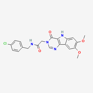 molecular formula C21H19ClN4O4 B2430810 N-(4-chlorobenzyl)-2-(7,8-dimethoxy-4-oxo-4,5-dihydro-3H-pyrimido[5,4-b]indol-3-yl)acetamide CAS No. 1105228-90-7