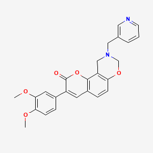 3-(3,4-dimethoxyphenyl)-9-(pyridin-3-ylmethyl)-9,10-dihydrochromeno[8,7-e][1,3]oxazin-2(8H)-one