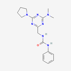 1-((4-(Dimethylamino)-6-(pyrrolidin-1-yl)-1,3,5-triazin-2-yl)methyl)-3-phenylurea