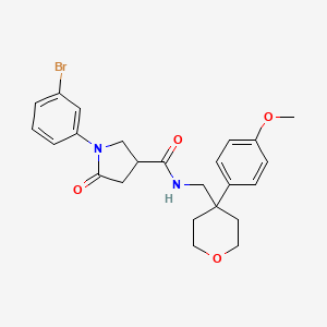 1-(3-bromophenyl)-N-((4-(4-methoxyphenyl)tetrahydro-2H-pyran-4-yl)methyl)-5-oxopyrrolidine-3-carboxamide