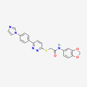 2-((6-(4-(1H-imidazol-1-yl)phenyl)pyridazin-3-yl)thio)-N-(benzo[d][1,3]dioxol-5-yl)acetamide