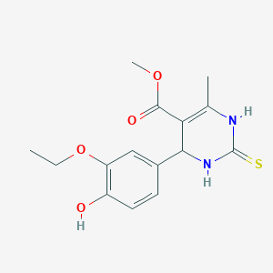 Methyl 4-(3-ethoxy-4-hydroxyphenyl)-6-methyl-2-thioxo-1,2,3,4-tetrahydropyrimidine-5-carboxylate