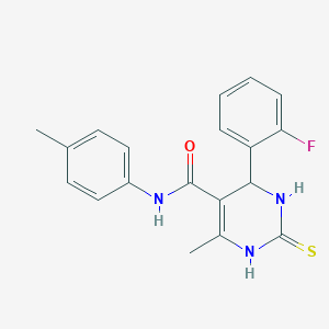 molecular formula C19H18FN3OS B243084 4-(2-fluorophenyl)-6-methyl-N-(4-methylphenyl)-2-thioxo-1,2,3,4-tetrahydropyrimidine-5-carboxamide 
