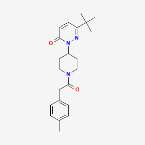molecular formula C22H29N3O2 B2430843 6-Tert-butyl-2-[1-[2-(4-methylphenyl)acetyl]piperidin-4-yl]pyridazin-3-one CAS No. 2319807-05-9