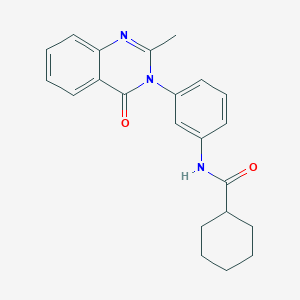 molecular formula C22H23N3O2 B2430844 环己烷甲酰苯[3-(2-甲基-4-氧代喹唑啉-3-基)] CAS No. 898420-12-7
