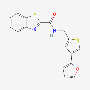 N-{[4-(furan-2-yl)thiophen-2-yl]methyl}-1,3-benzothiazole-2-carboxamide
