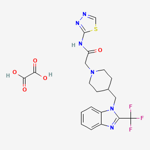 N-(1,3,4-thiadiazol-2-yl)-2-(4-((2-(trifluoromethyl)-1H-benzo[d]imidazol-1-yl)methyl)piperidin-1-yl)acetamide oxalate