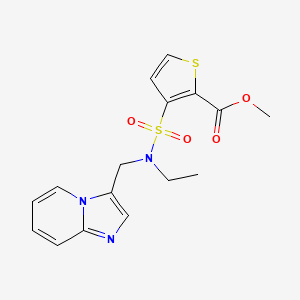 molecular formula C16H17N3O4S2 B2430852 methyl 3-(N-ethyl-N-(imidazo[1,2-a]pyridin-3-ylmethyl)sulfamoyl)thiophene-2-carboxylate CAS No. 1448028-61-2