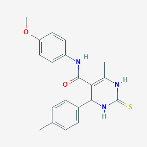molecular formula C20H21N3O2S B243086 N-(4-methoxyphenyl)-6-methyl-4-(4-methylphenyl)-2-thioxo-1,2,3,4-tetrahydropyrimidine-5-carboxamide 