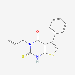molecular formula C15H12N2OS2 B2430860 3-allyl-2-mercapto-5-phenylthieno[2,3-d]pyrimidin-4(3H)-one CAS No. 301233-60-3