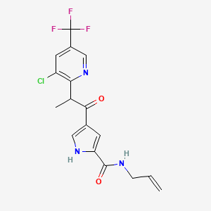 molecular formula C17H15ClF3N3O2 B2430863 N-allyl-4-{2-[3-chloro-5-(trifluoromethyl)-2-pyridinyl]propanoyl}-1H-pyrrole-2-carboxamide CAS No. 339099-53-5