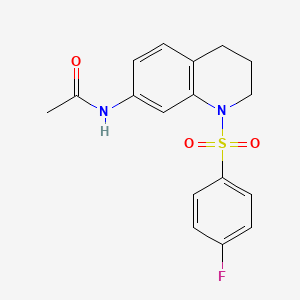 molecular formula C17H17FN2O3S B2430865 N-[1-(4-fluorophenyl)sulfonyl-3,4-dihydro-2H-quinolin-7-yl]acetamide CAS No. 1005302-21-5