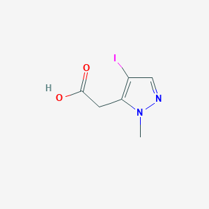 molecular formula C6H7IN2O2 B2430873 2-(4-Iodo-2-methylpyrazol-3-yl)acetic acid CAS No. 2490402-57-6