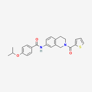 molecular formula C24H24N2O3S B2430878 4-isopropoxy-N-(2-(thiophene-2-carbonyl)-1,2,3,4-tetrahydroisoquinolin-7-yl)benzamide CAS No. 955761-36-1